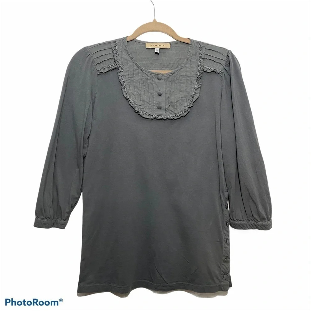 See by Chloe Women’s Blouse top Button side detail - Picture 11 of 12